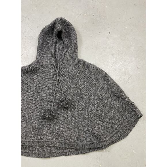 Rare Stussy gray wool hooded poncho with puff drawstrings M‎ - Picture 2 of 9